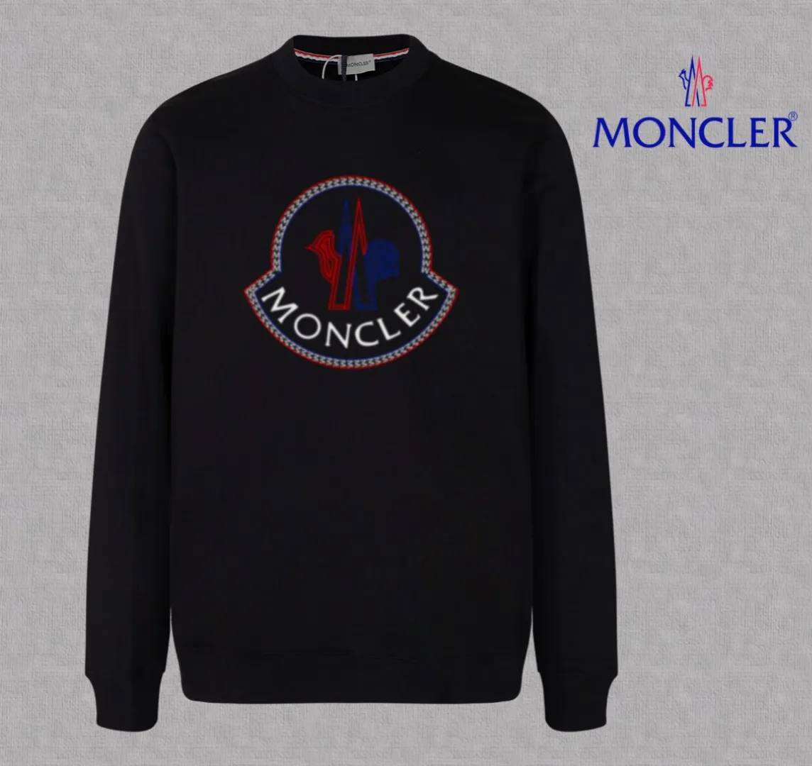 【 In Stock】 〖 𝐌𝐎𝐍𝐂𝐋𝐄𝐑~ 〗 440g ， 😎 ， ， Factory 2025 T ， ， Premium LOGO， Same Style ：Black White Size：S M L XL 2XL